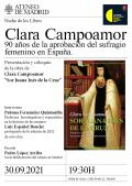La Noche de los Libros. Clara Campoamor, 40 aniversario de la publicación de Clara Campoamor, la sufragista española