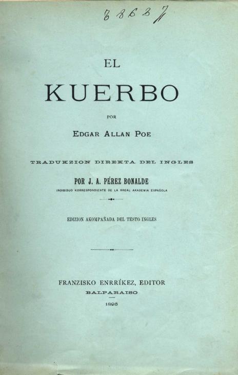 Portada de la obra “EL KUERBO”, por Edgar Allan Poe. Editor Franzisko