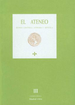 Cubierta Revista "El Ateneo". N.º III